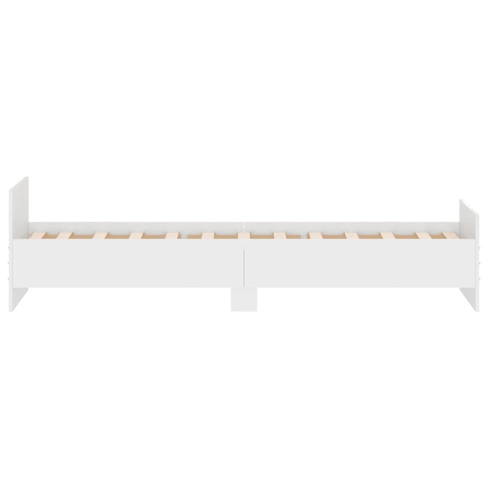 Bed Frame without Mattress White 75x190 cm Small Single  Engineered Wood