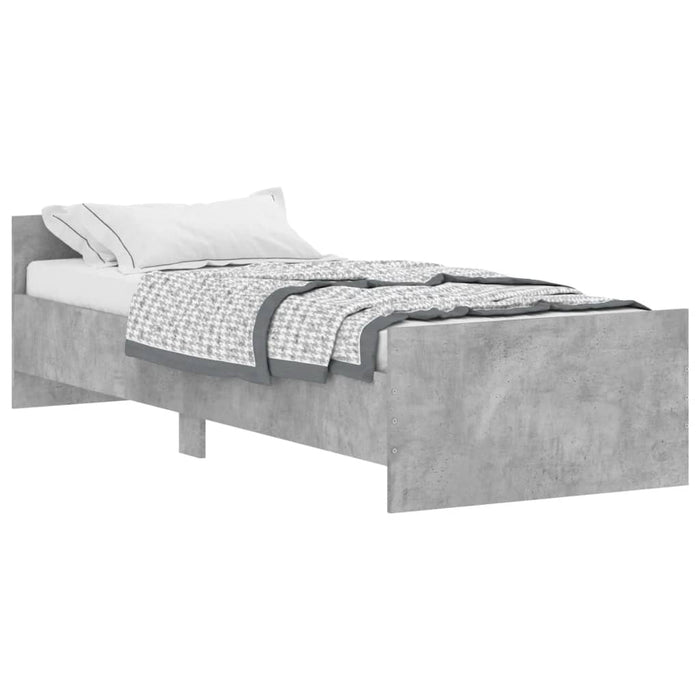 Bed Frame without Mattress Concrete Grey 75x190 cm Small Single