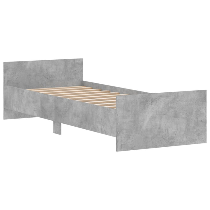 Bed Frame without Mattress Concrete Grey 75x190 cm Small Single