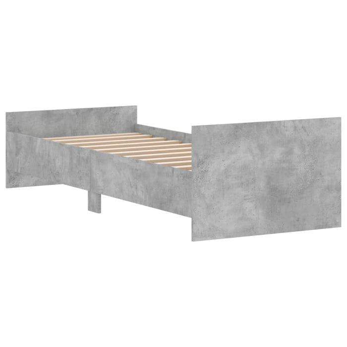 Bed Frame without Mattress Concrete Grey 75x190 cm Small Single