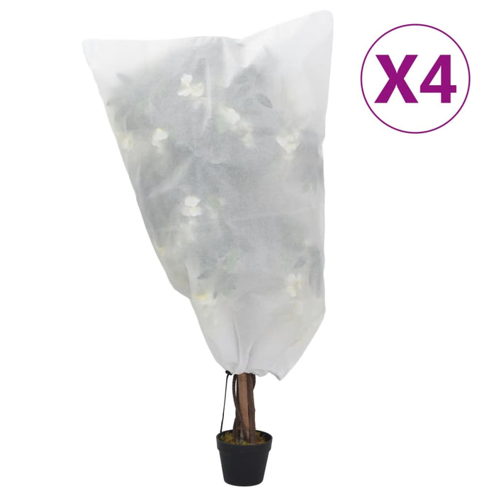 Plant Fleece Covers with Drawstring 4 pcs 70 g/m² 0.8x0.8 m