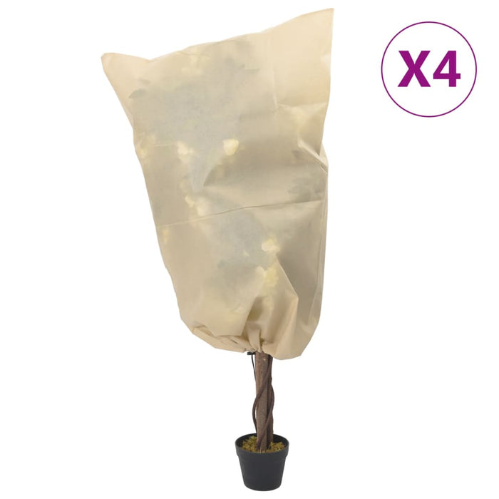 Plant Fleece Covers with Drawstring 4 pcs 70 g/m² 0.8x0.8 m