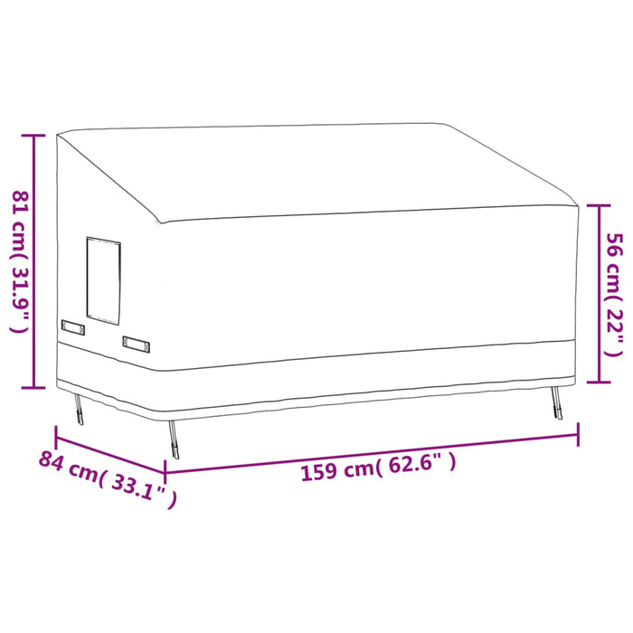 Покривало за 3-местна пейка бежово 159x84x56/81 см 600D Oxford