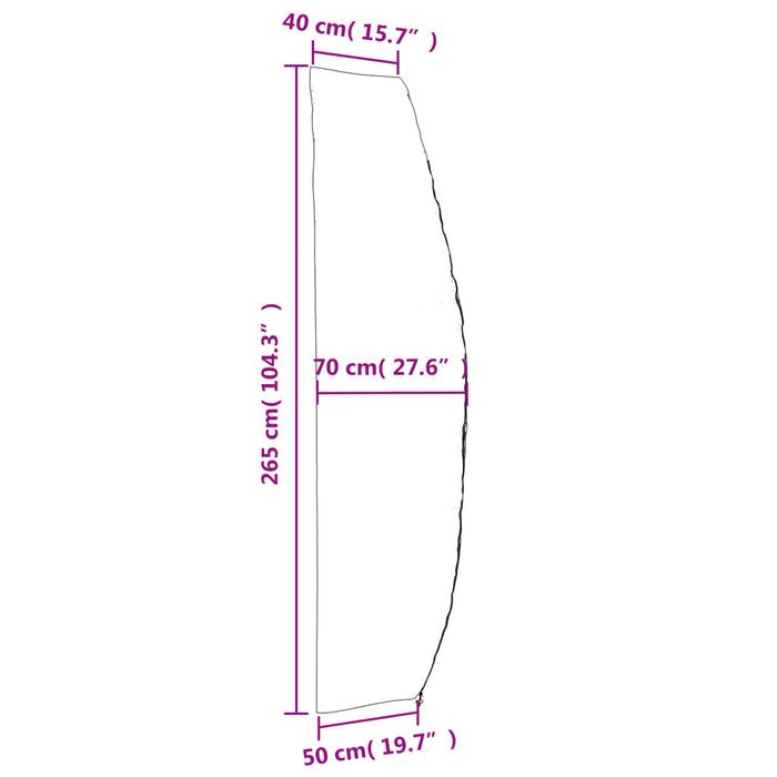 Покривало за градински чадър черен 265x50/70/40 см 420D Oxford