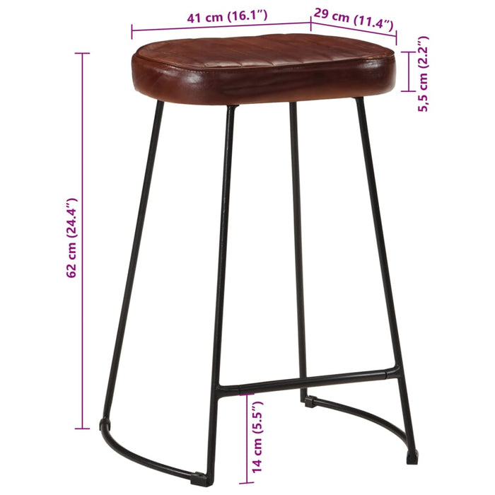 Bar Stools 2 pcs Dark Brown 41x29x62 cm