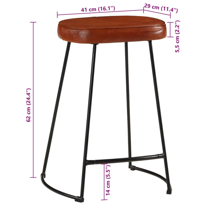 Bar Stools 2 pcs Dark Brown 41x29x62 cm