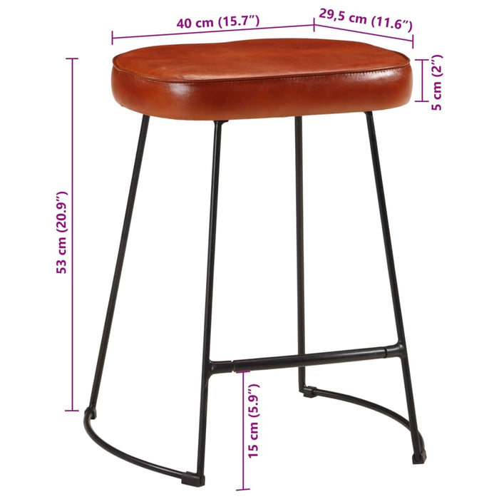 Bar Stools 2 pcs Dark Brown 40x29.5x53 cm