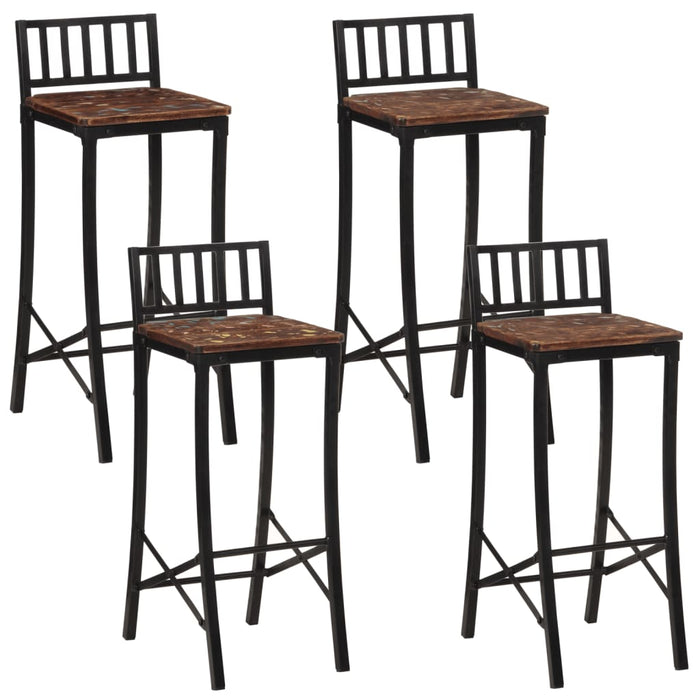 Bar Chairs 4 pcs Solid Wood Reclaimed