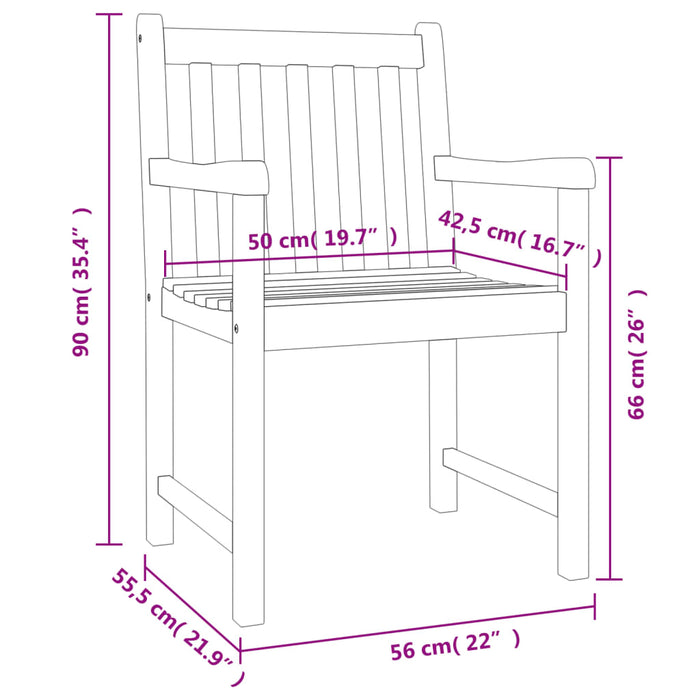 Садовые стулья 4 шт. 56x55.5x90 см Массив дерева Акация