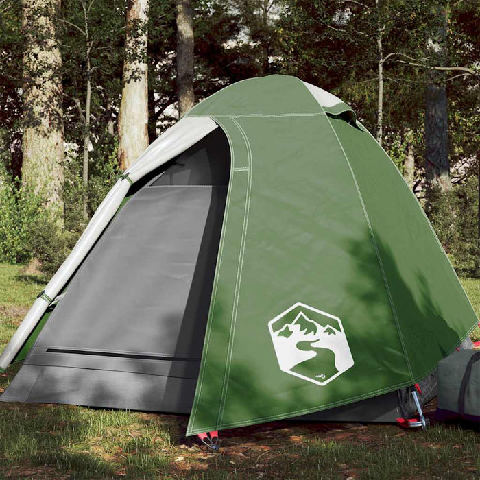 Cort de camping Dome pentru 2 persoane, verde, rezistent la apă