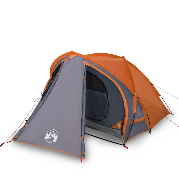 Camping Tent Dome 2-Person Grey and Orange Waterproof