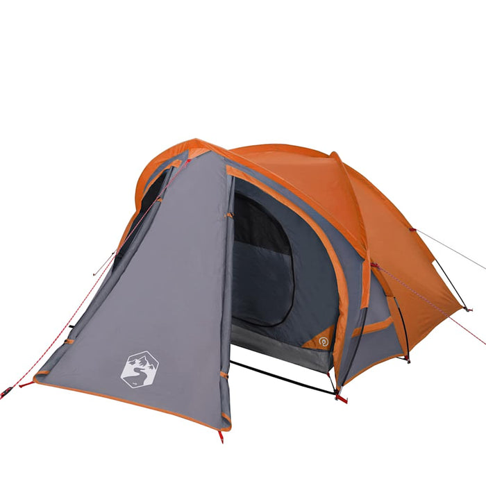 Camping Tent Dome 2-Person Grey and Orange Waterproof