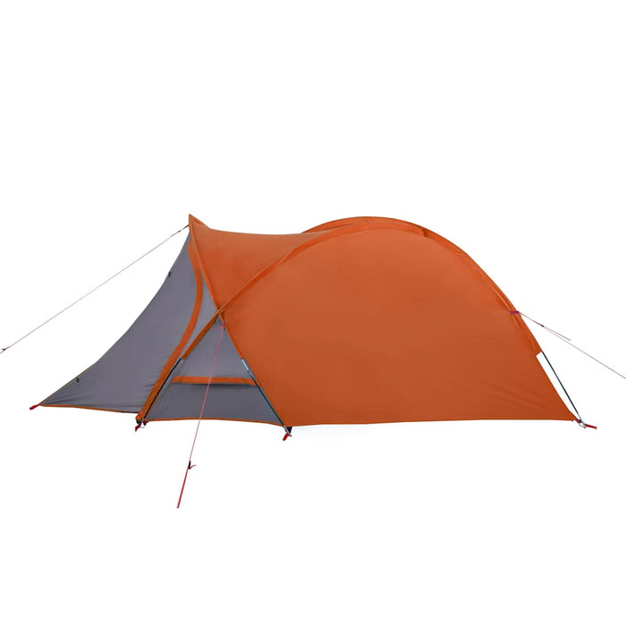 Camping Tent Dome 2-Person Grey and Orange Waterproof