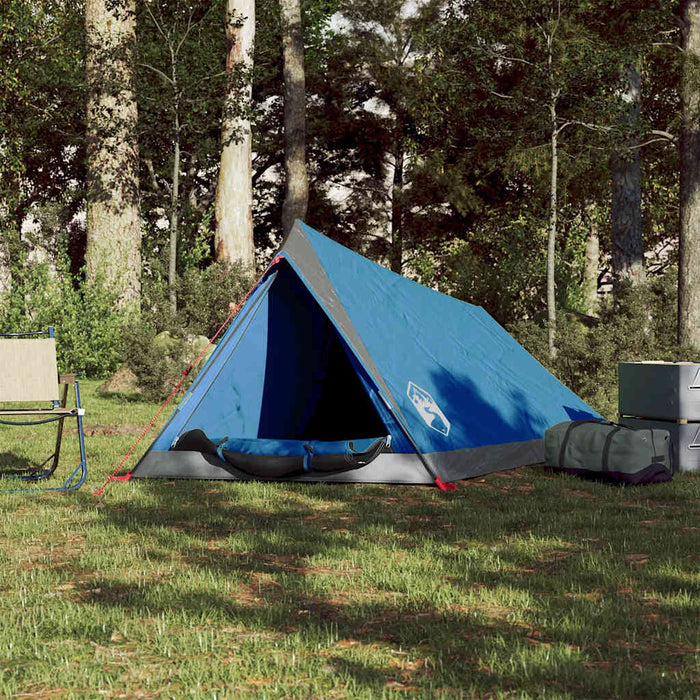 Cort de camping pentru 2 persoane, albastru, rezistent la apă