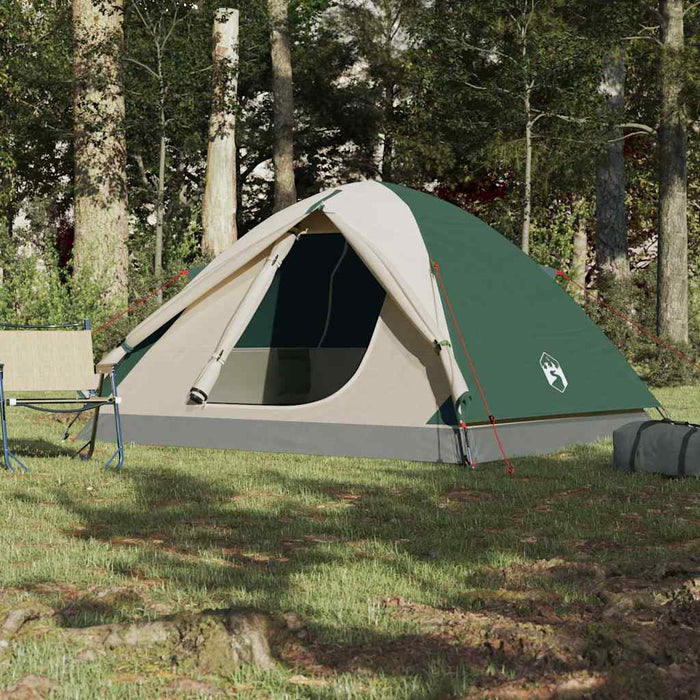 Cort de camping Dome pentru 3 persoane, verde, rezistent la apă