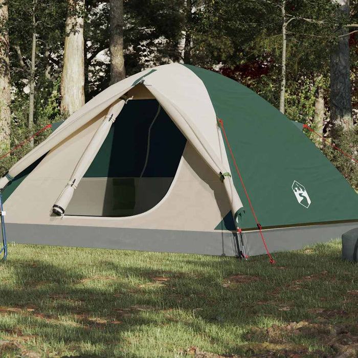 Cort de camping Dome pentru 3 persoane, verde, rezistent la apă