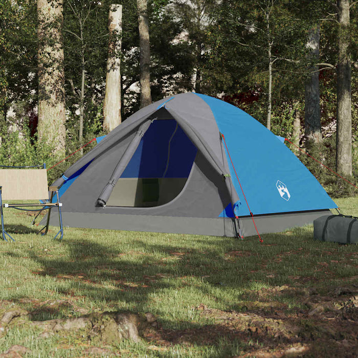 Cort de camping Dome pentru 3 persoane, albastru, rezistent la apă