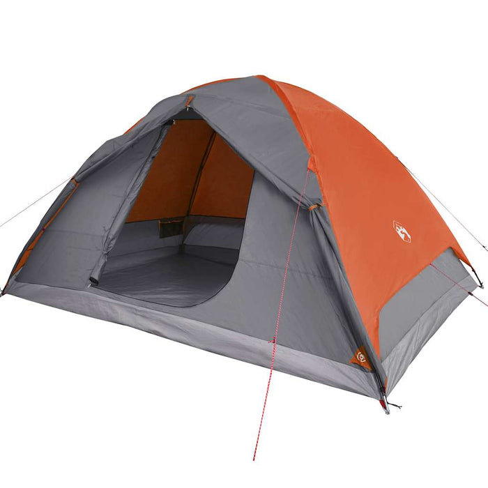 Camping Tent Dome 6-Person Orange Waterproof