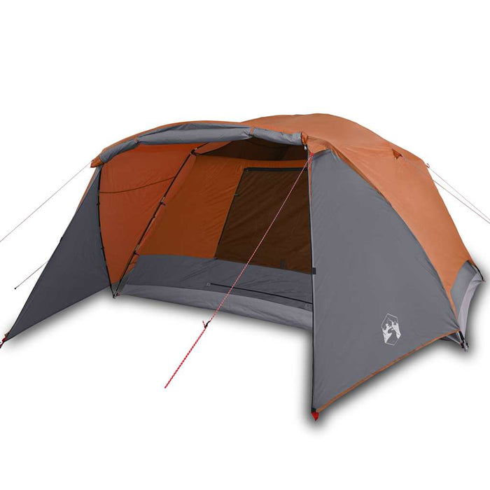 Camping Tent with Porch 4-Person Orange Waterproof