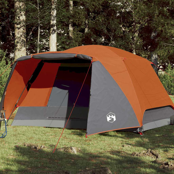 Camping Tent with Porch 4-Person Orange Waterproof