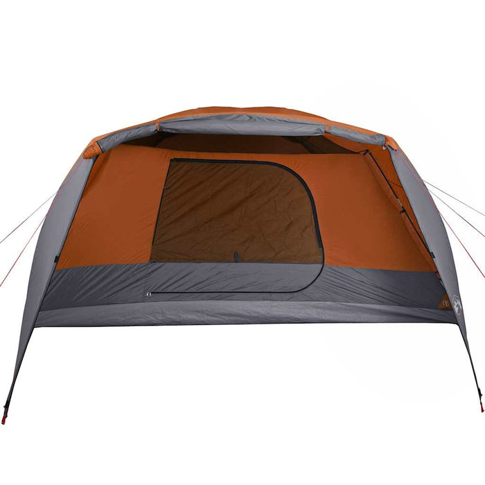 Family Tent with Porch 6-Person Grey and Orange Waterproof