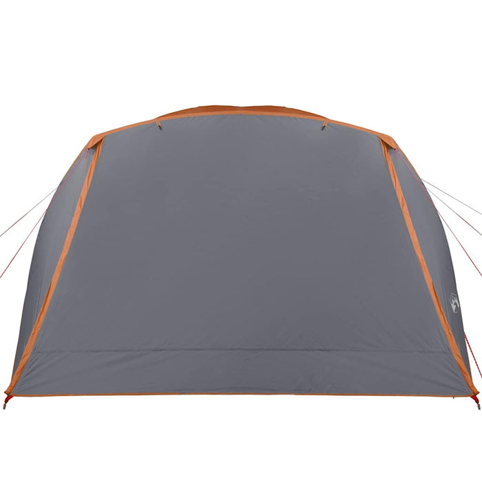 Family Tent with Porch 6-Person Grey and Orange Waterproof