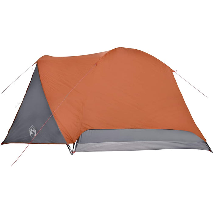 Family Tent with Porch 6-Person Grey and Orange Waterproof