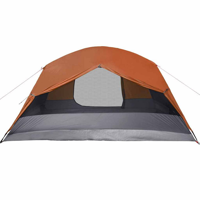 Family Tent with Porch 6-Person Grey and Orange Waterproof