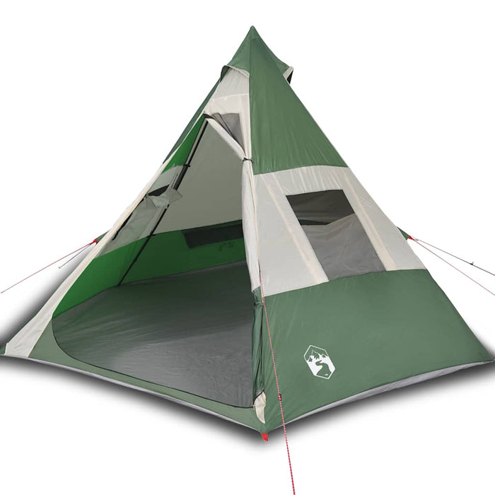 Camping Tent Tipi 7-Person Green Waterproof