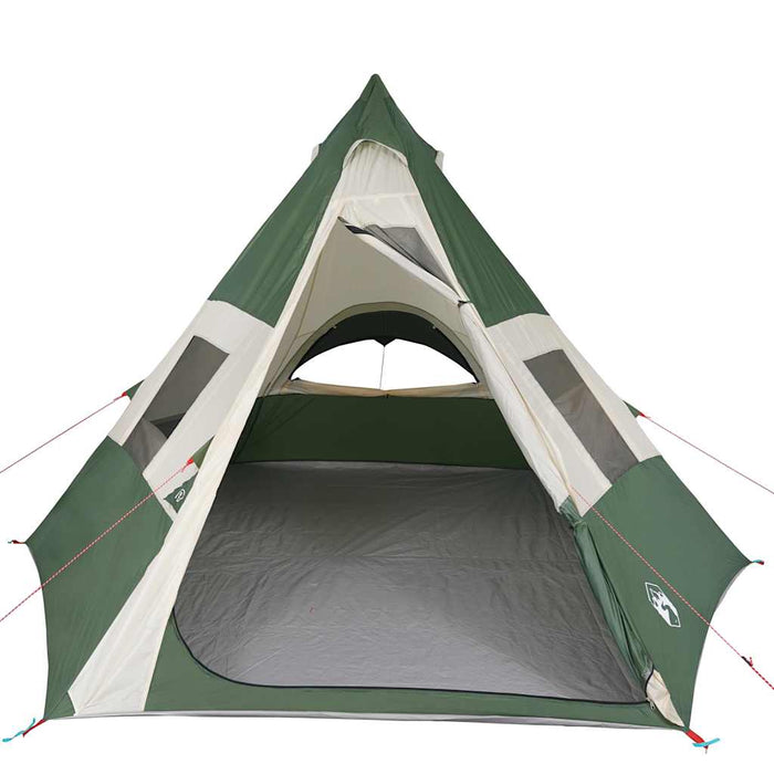 Camping Tent Tipi 7-Person Green Waterproof