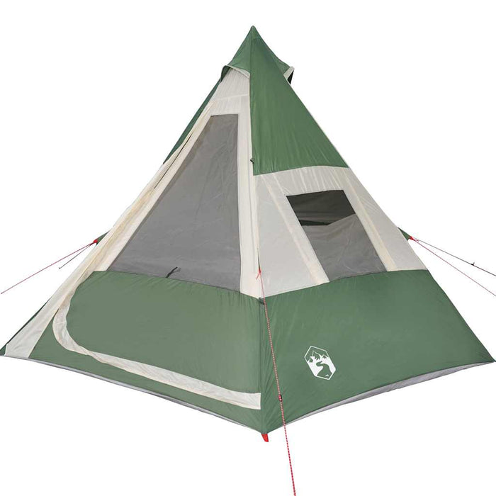 Camping Tent Tipi 7-Person Green Waterproof