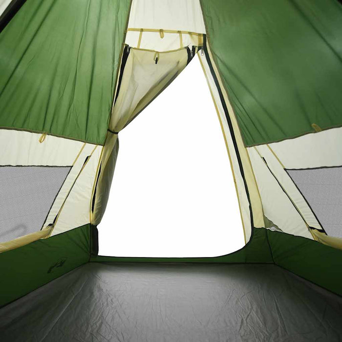 Camping Tent Tipi 7-Person Green Waterproof