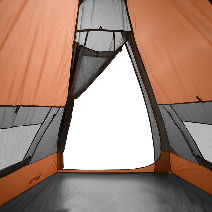 Camping Tent Tipi 7-Person Orange Waterproof