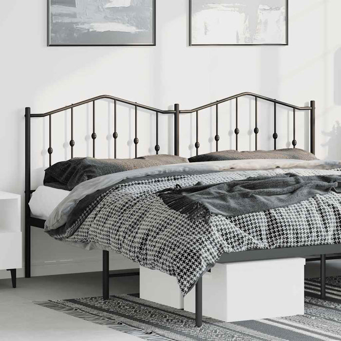 Metal Headboard Black 180 cm