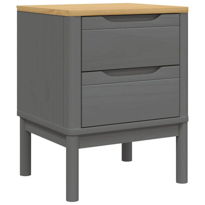 Bedside Cabinet FLORO Grey 45x39x57 cm Solid Wood Pine