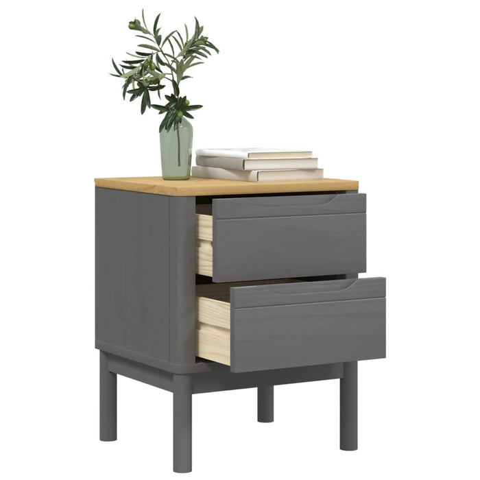 Bedside Cabinet FLORO Grey 45x39x57 cm Solid Wood Pine