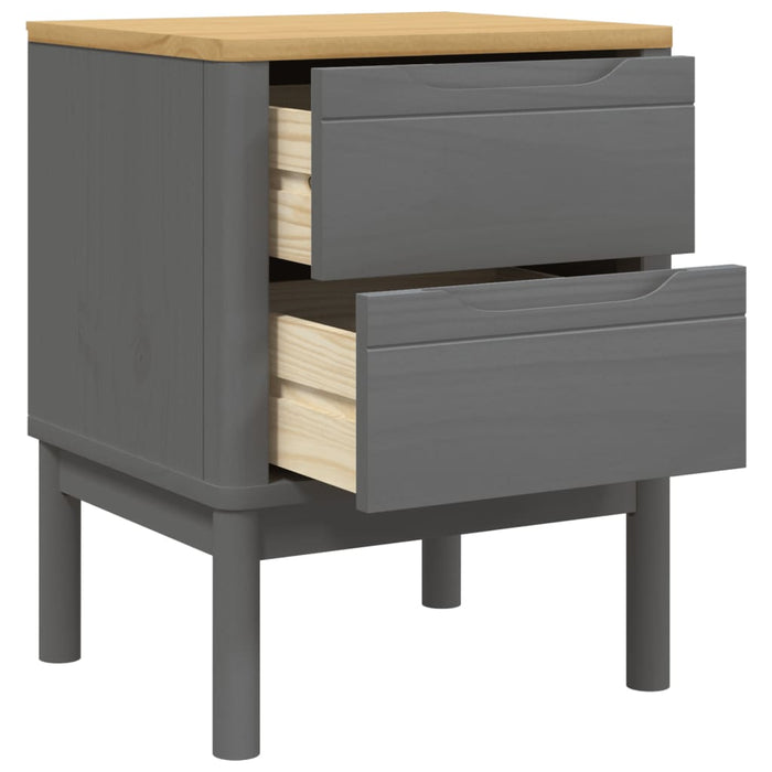 Bedside Cabinet FLORO Grey 45x39x57 cm Solid Wood Pine