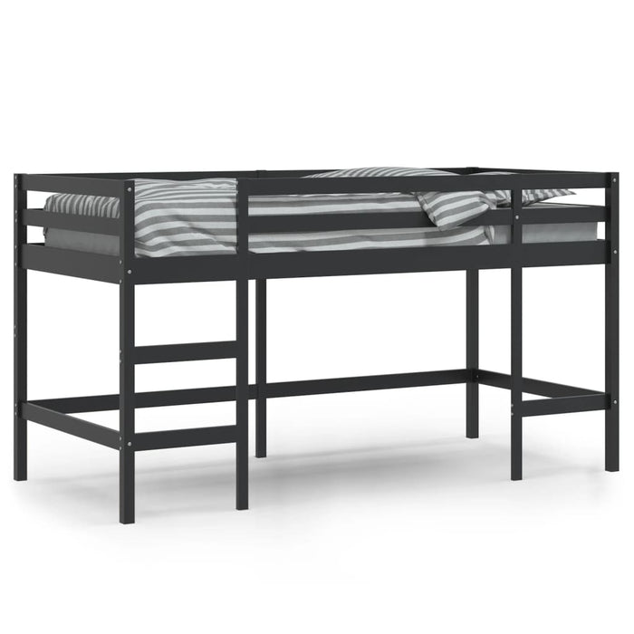 Kids' Loft Bed without Mattress with Ladder Black 90x200 cm