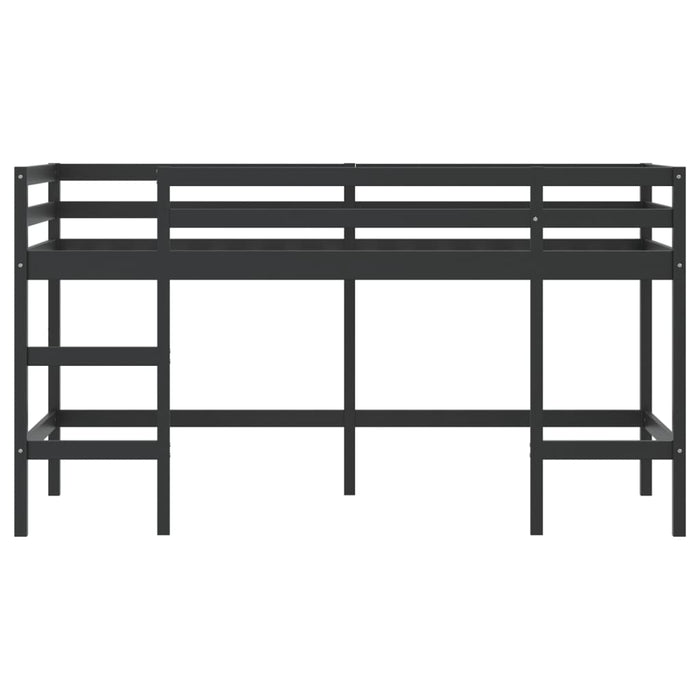 Kids' Loft Bed without Mattress with Ladder Black 90x200 cm