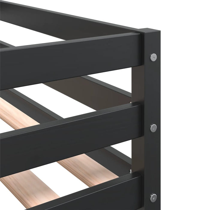 Kids' Loft Bed without Mattress with Ladder Black 90x200 cm