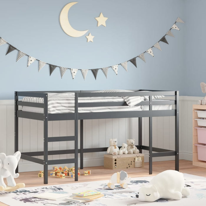 Kids' Loft Bed without Mattress with Ladder Black 90x200 cm