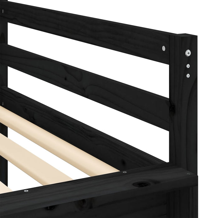 Kids' Loft Bed without Mattress with Slide Black 80x200 cm