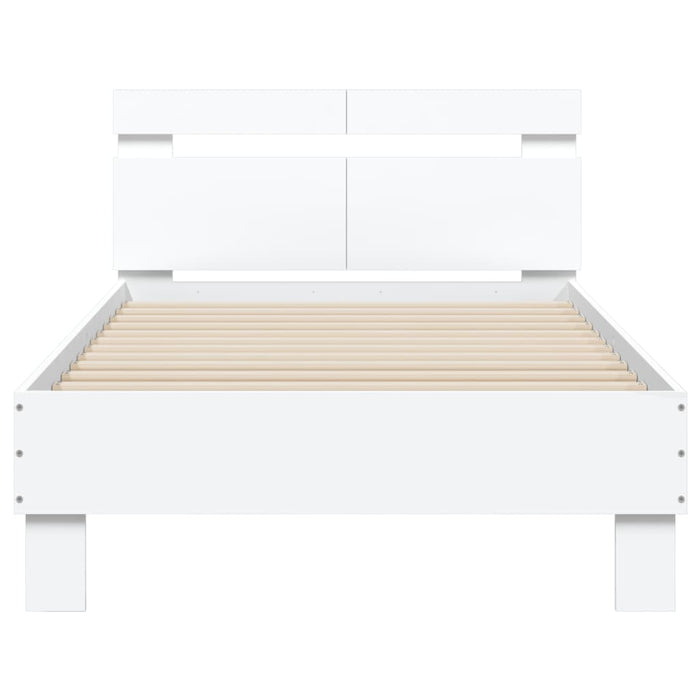 Bed Frame without Mattress with Headboard White 100x200 cm