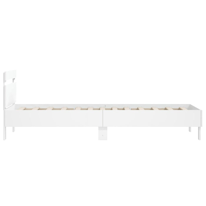 Bed Frame without Mattress with Headboard White 100x200 cm