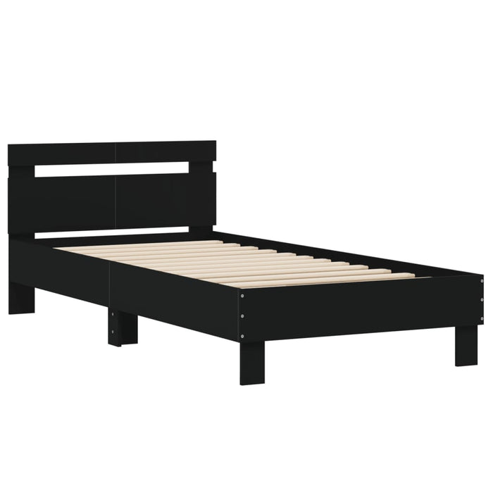 Bed Frame without Mattress with Headboard Black 100x200 cm