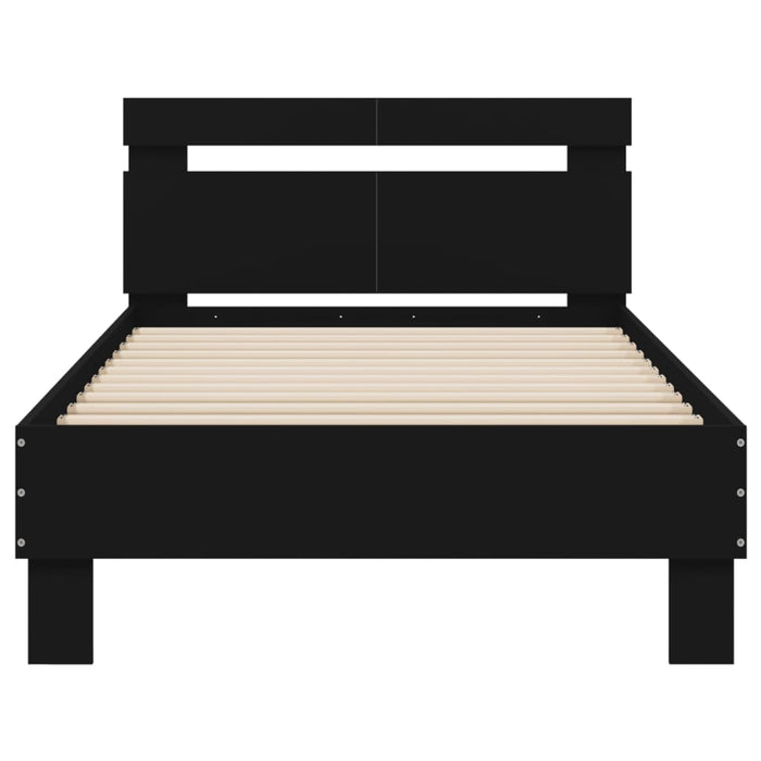 Bed Frame without Mattress with Headboard Black 100x200 cm