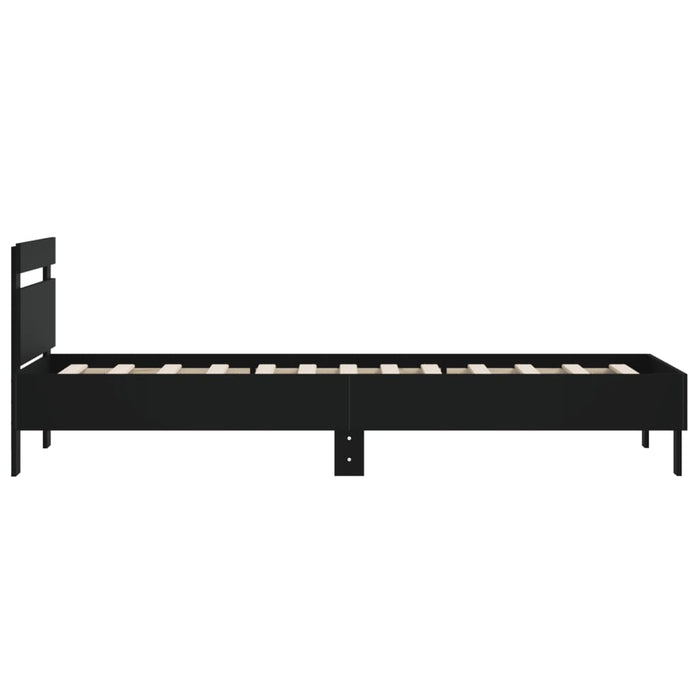 Bed Frame without Mattress with Headboard Black 100x200 cm