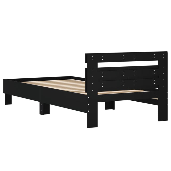 Bed Frame without Mattress with Headboard Black 100x200 cm