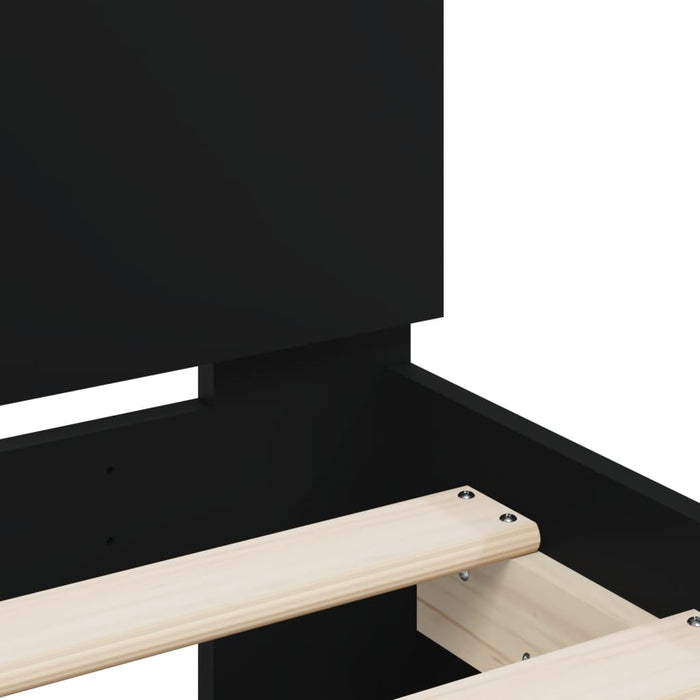 Bed Frame without Mattress with Headboard Black 100x200 cm