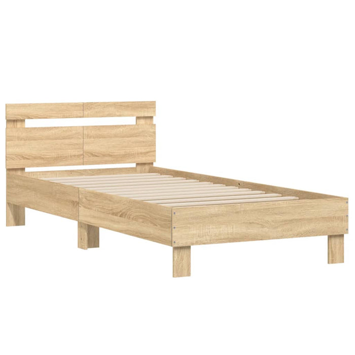 Bed Frame without Mattress with Headboard Sonoma Oak 100x200 cm